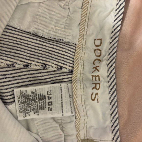 Dockers Women's High Waist Striped Shorts - Black and White - Picture 2 of 11